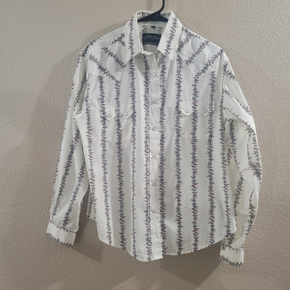 White Horse Floral Shirt